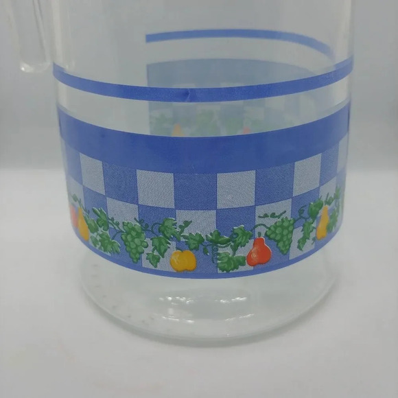 Vintage Arcopal Country Kitchen Cottage Style Juice Pitcher, Glass - Picture 6 of 8